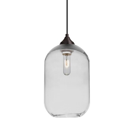 Besa Lighting Omega 12 Cord Pendant, Clear, Bronze Finish, 1x60W Incandescent 1JT-OMEGA12CL-BR